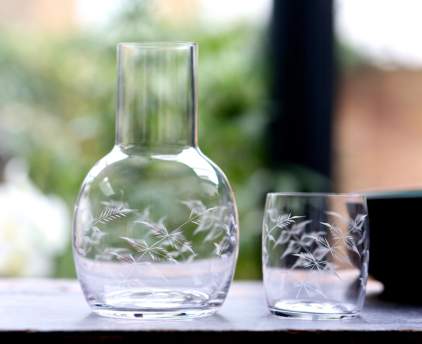 Crystal Carafe and Glass